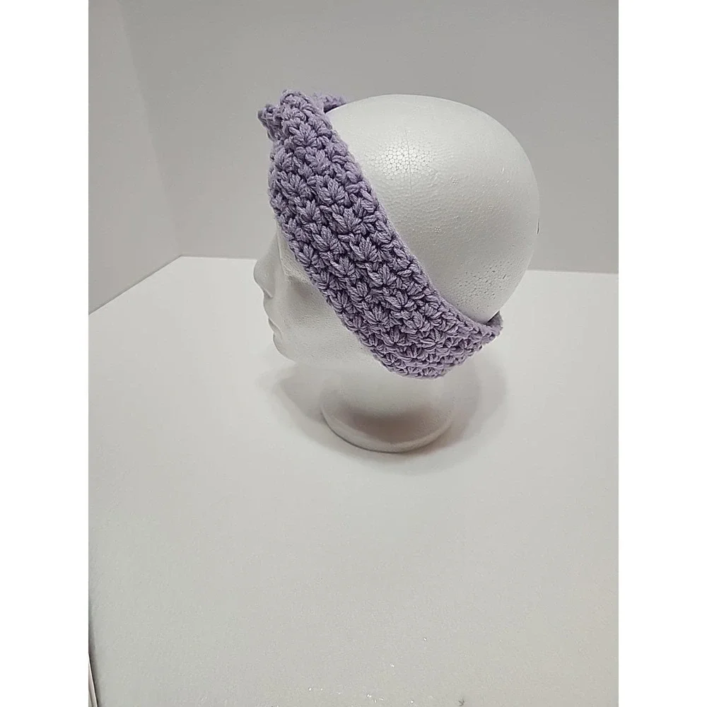Homemade Purple Twist Headband Earmuffs Made In USA Adult Size